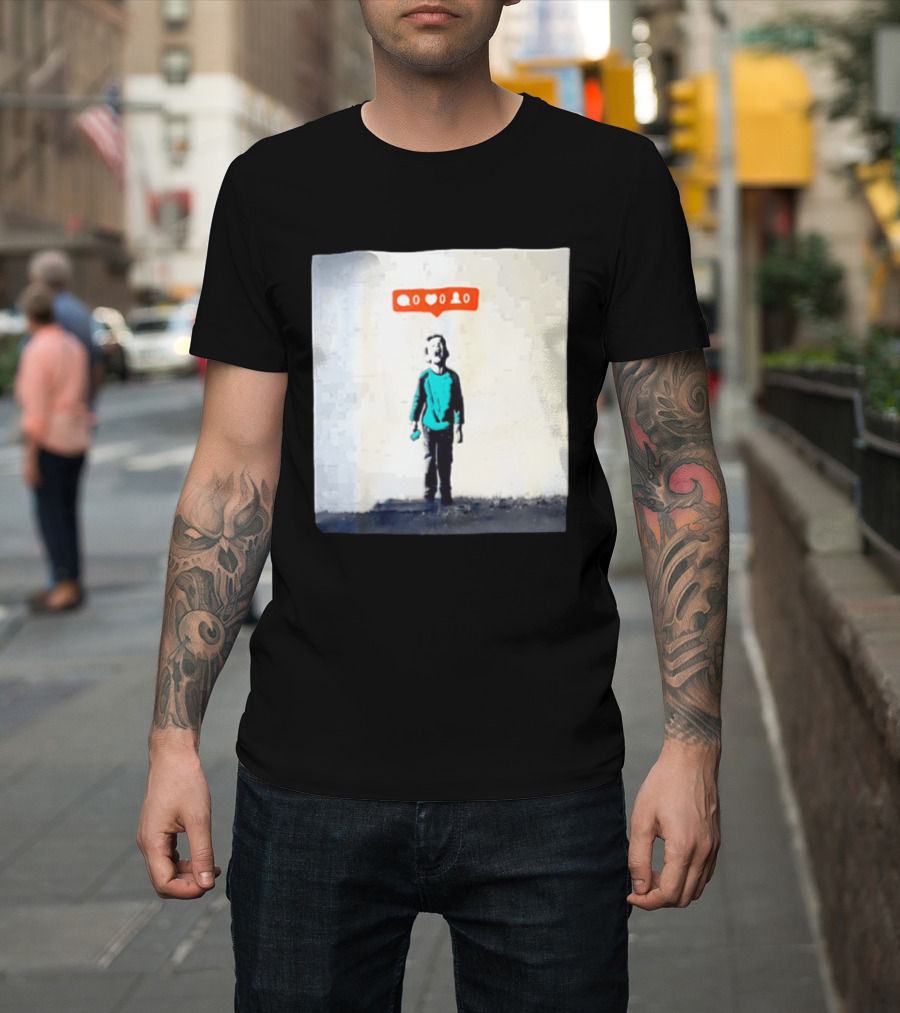 Boy With Zero Social Media Notifications And Screaming Expression T-Shirt