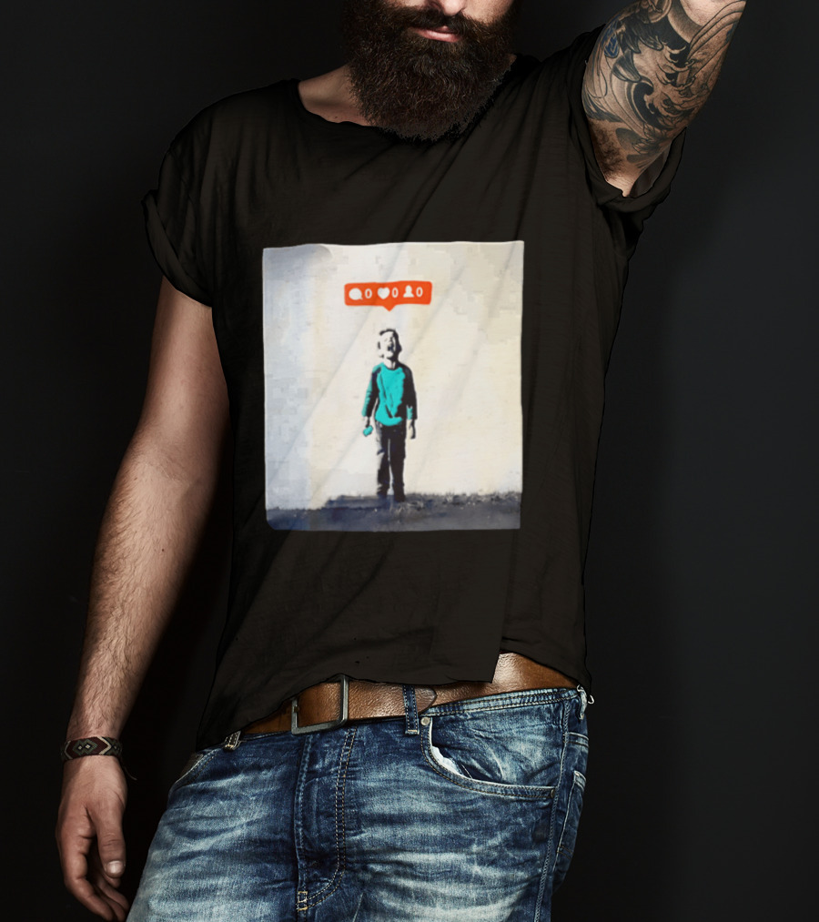 Boy With Zero Social Media Notifications And Screaming Expression T-Shirt