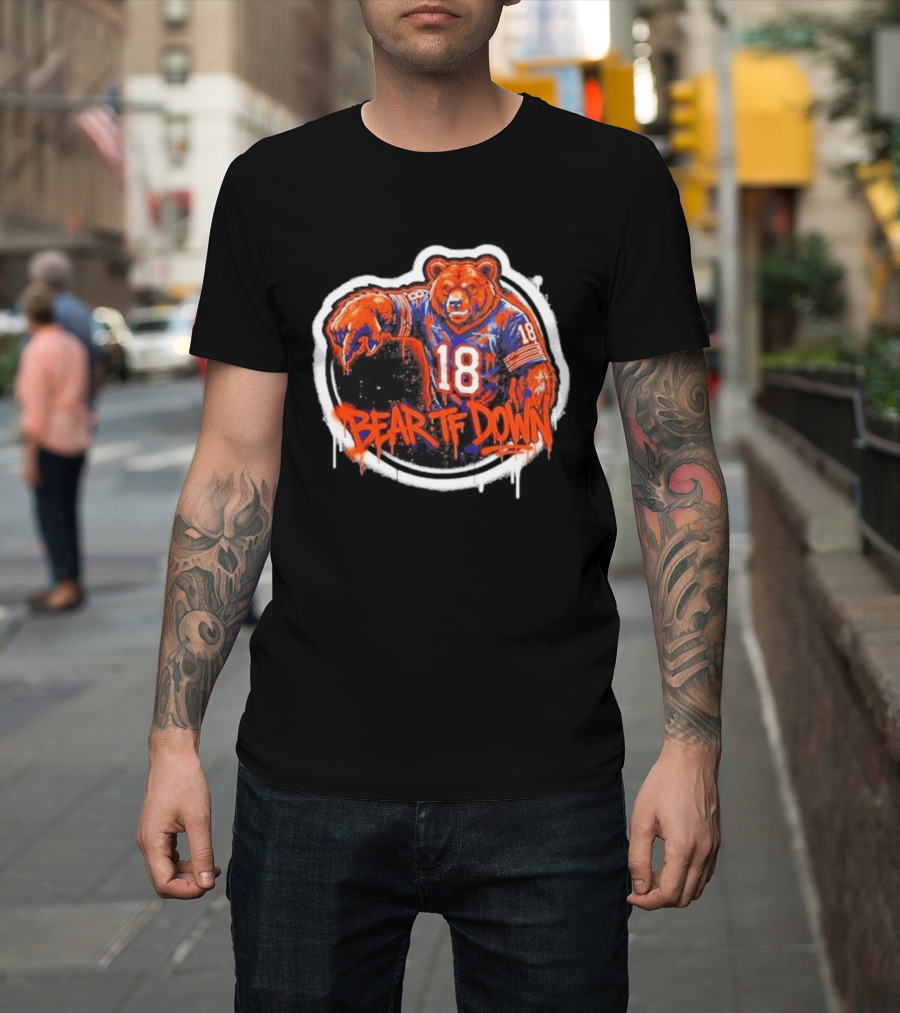 Caleb Williams 18 Chicago Bears Bear TF Down T-Shirt