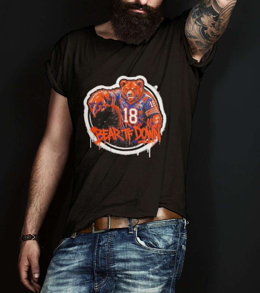 Caleb Williams 18 Chicago Bears Bear TF Down T-Shirt