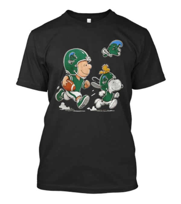 Charlie Brown Woodstock Snoopy Tulane Green Wave Football Helmets T-Shirt