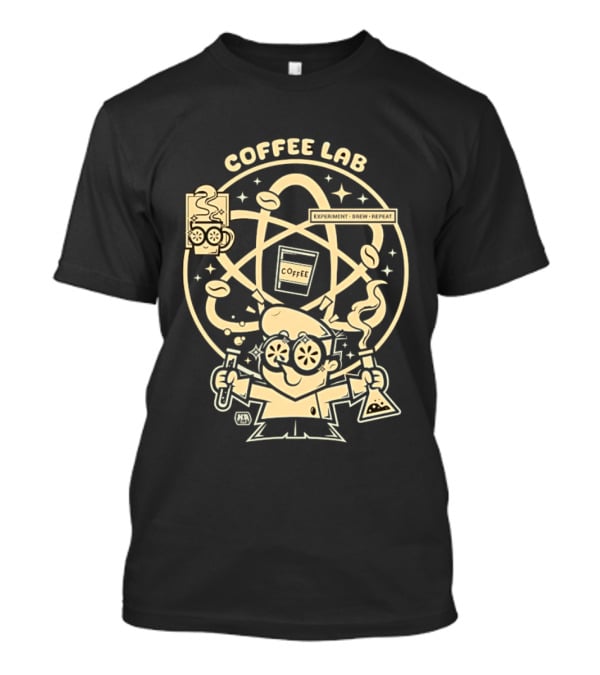 Coffee Lab Experiment Brew Repeat Dexter Scientist Atomic Coffee Cartoons T-Shirt