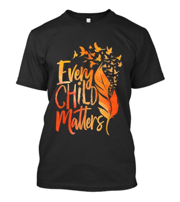 Every Child Matters Feather And Birds Orange Day Awareness T-Shirt
