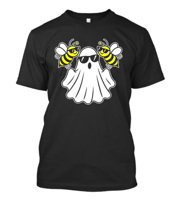 Ghost With Sunglasses And Bees Spooky Halloween Fun T-Shirt