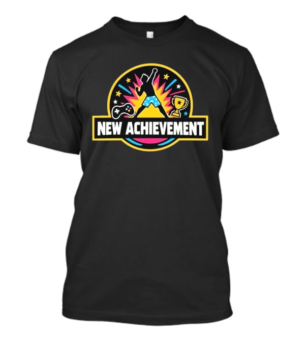 New Achievement Video Game Trophy Gamer Controller Stars Celebration T-Shirt