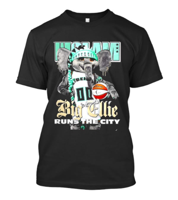 New York Liberty Big Ellie Runs The City Statue Crown Basketball T-Shirt