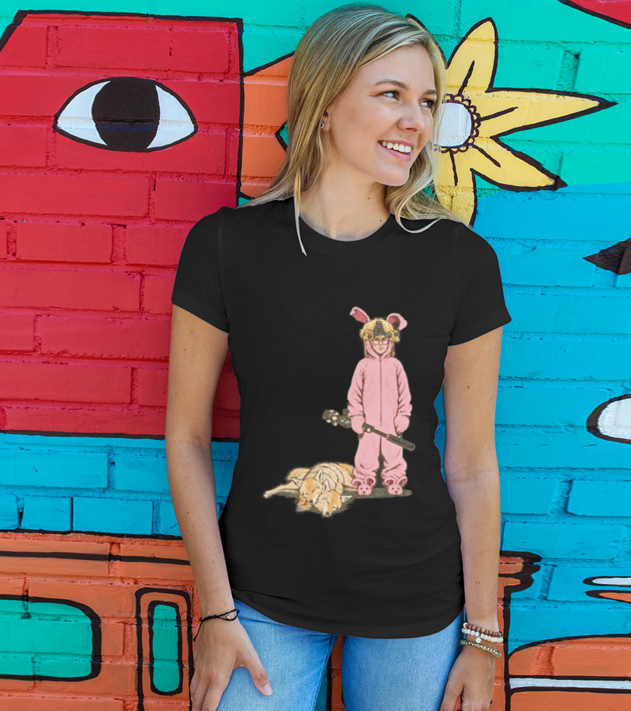 Pink Nightmare Bunny Suit Coyote Hunting Sniper T-Shirt