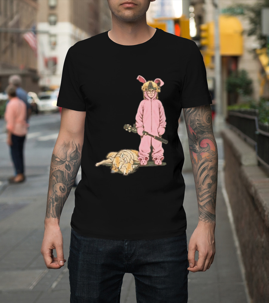 Pink Nightmare Bunny Suit Coyote Hunting Sniper T-Shirt