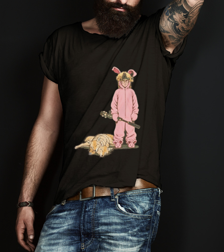 Pink Nightmare Bunny Suit Coyote Hunting Sniper T-Shirt