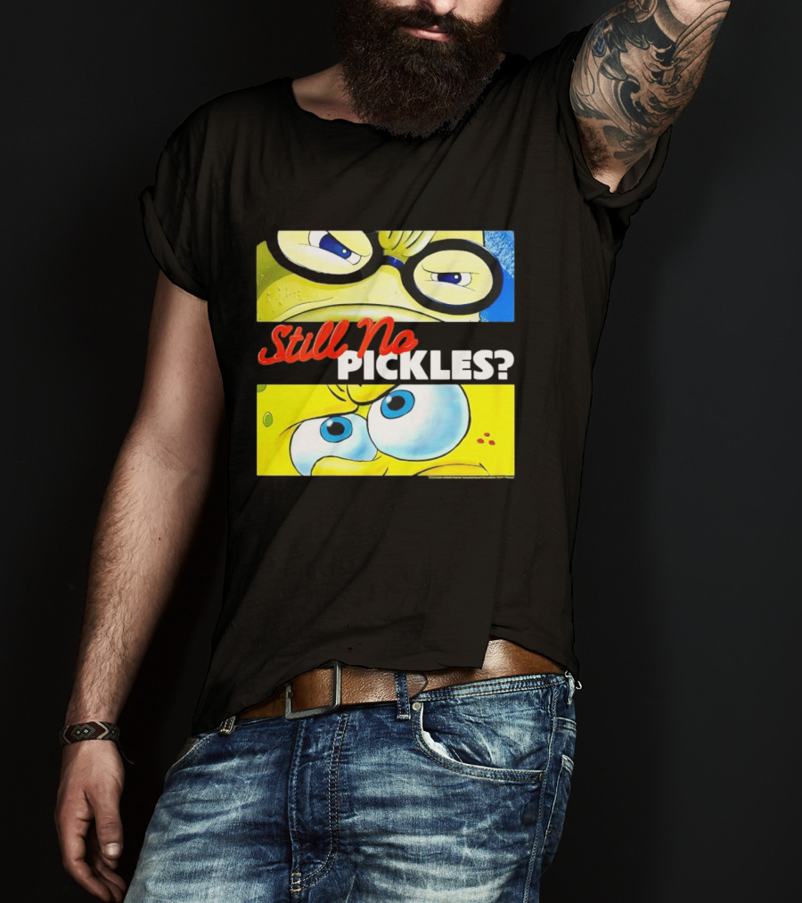 SpongeBob SquarePants Still No Pickles Nickelodeon Eyes Close Up T-Shirt