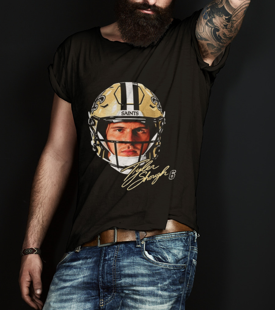 Tyler Shough New Orleans Saints Football Helmet Big Face 6 T-Shirt