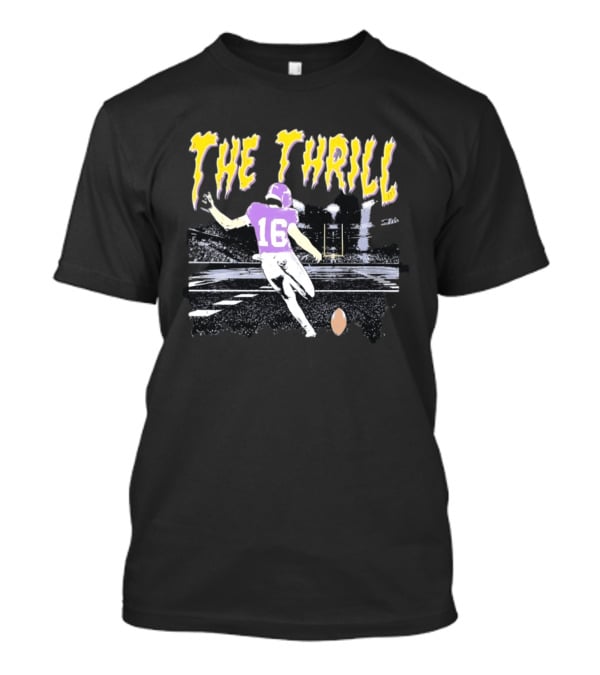 Will Reichard The Thrill 16 Minnesota Vikings Distressed Football T-Shirt