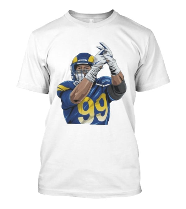 Aaron Donald No 99 Los Angeles Rams AD99 Blue And Yellow Football Gear T-Shirt