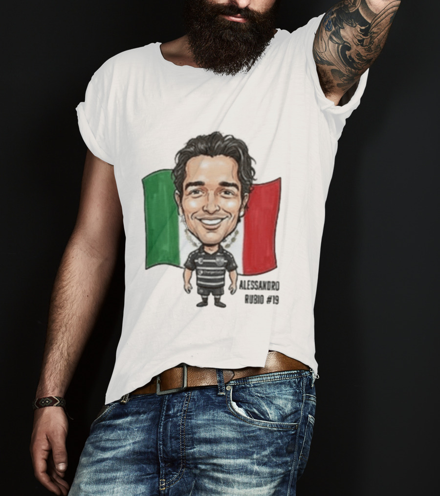 Alessandro Rubio No 19 Caricature Mexico Flag Football Jersey T-Shirt