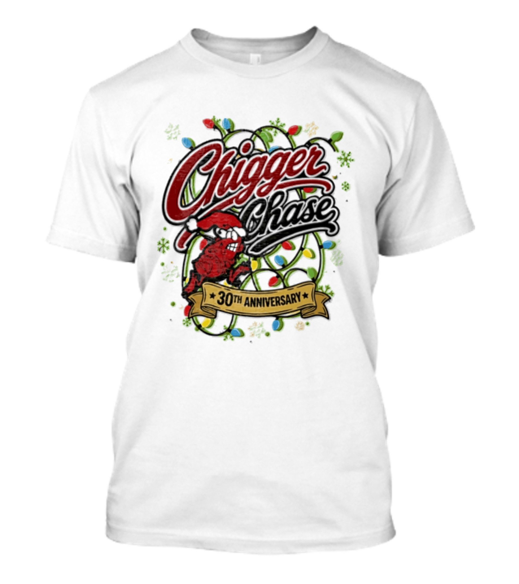 Chigger Chase Christmas Lights 30th Anniversary Celebration T-Shirt