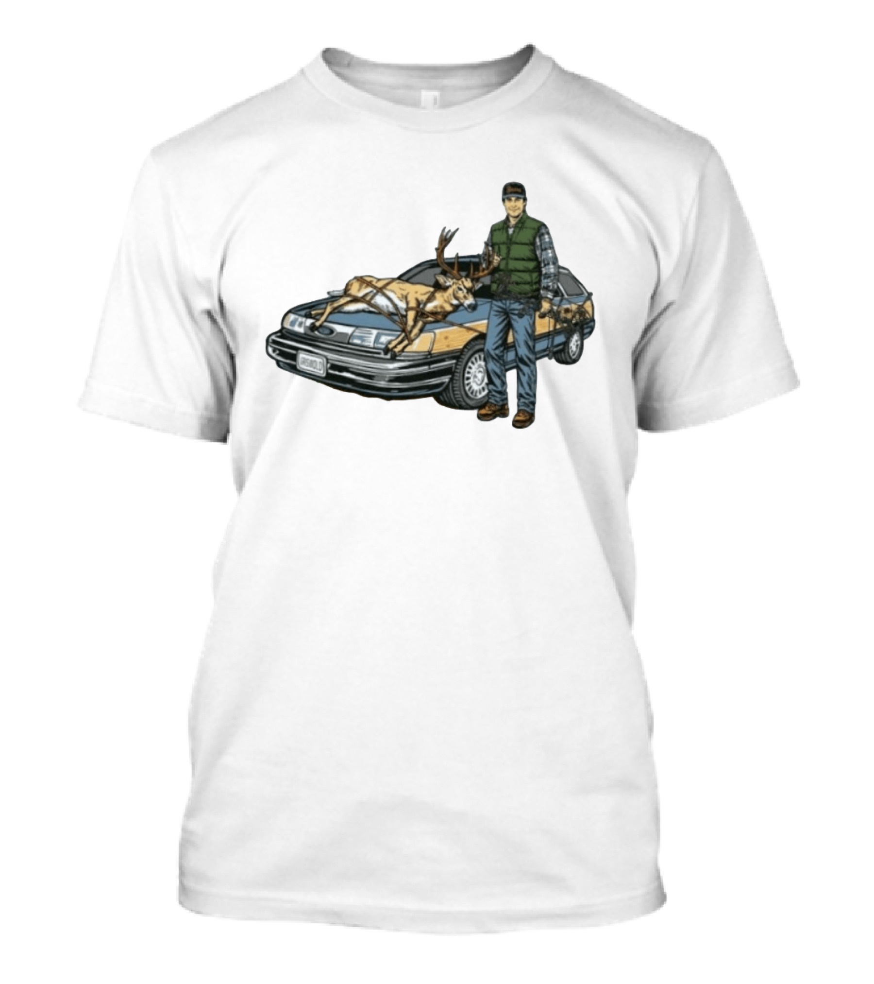Clark Griswold Christmas Vacation With Deer On Car T-Shirt