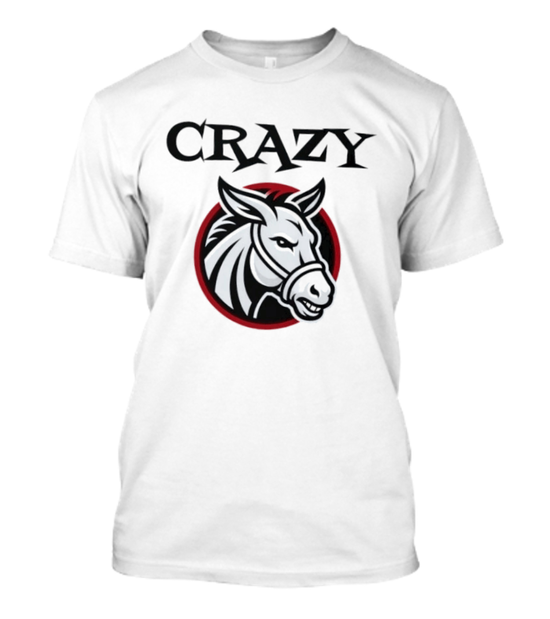 CRAZY Donkey Animal Face Circle T-Shirt