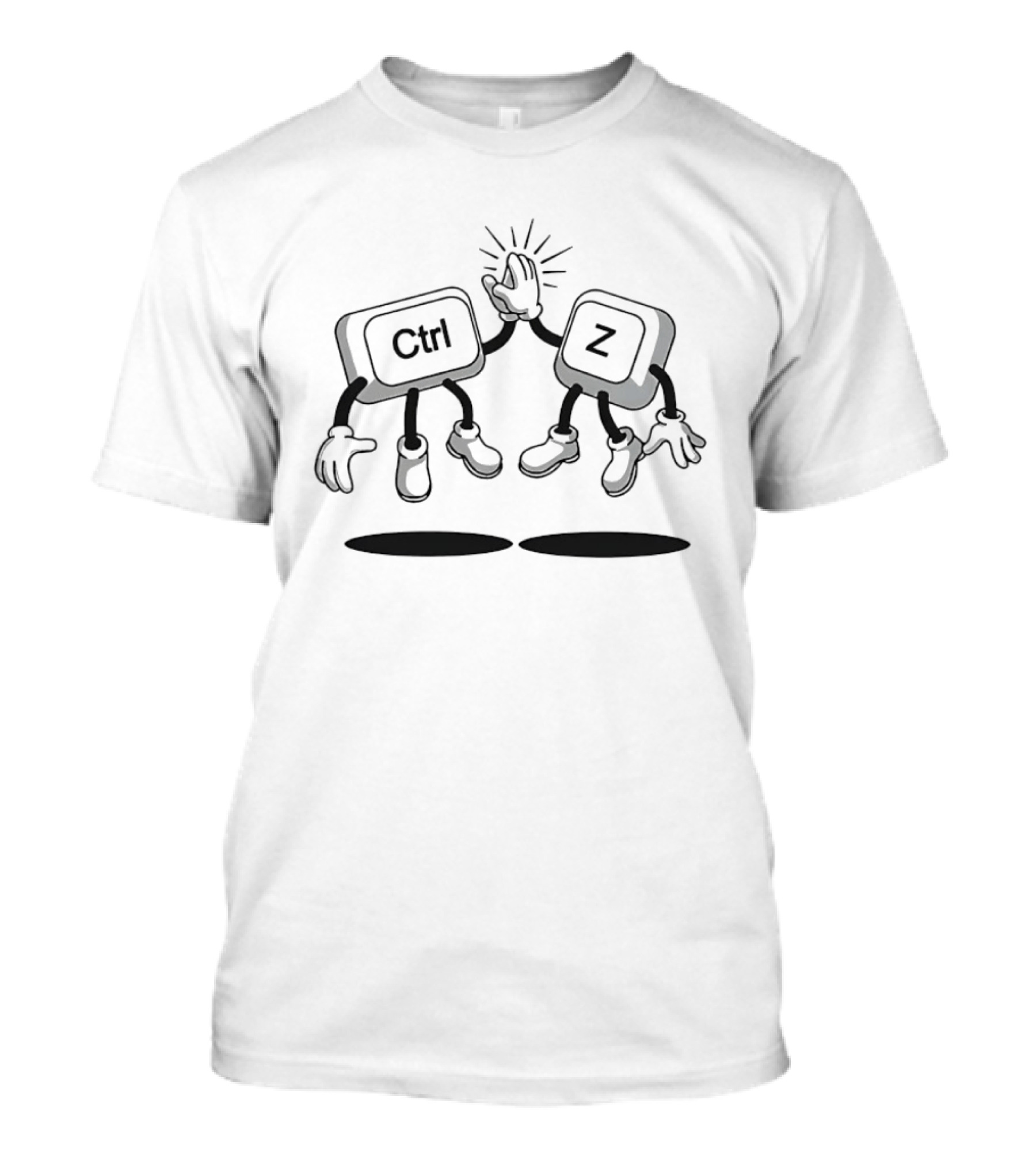 Ctrl Z High Five Keyboard Keys Undo Tech Humor T-Shirt