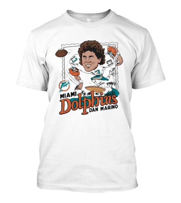 Dan Marino Miami Dolphins Caricature Homage Player Football T-Shirt