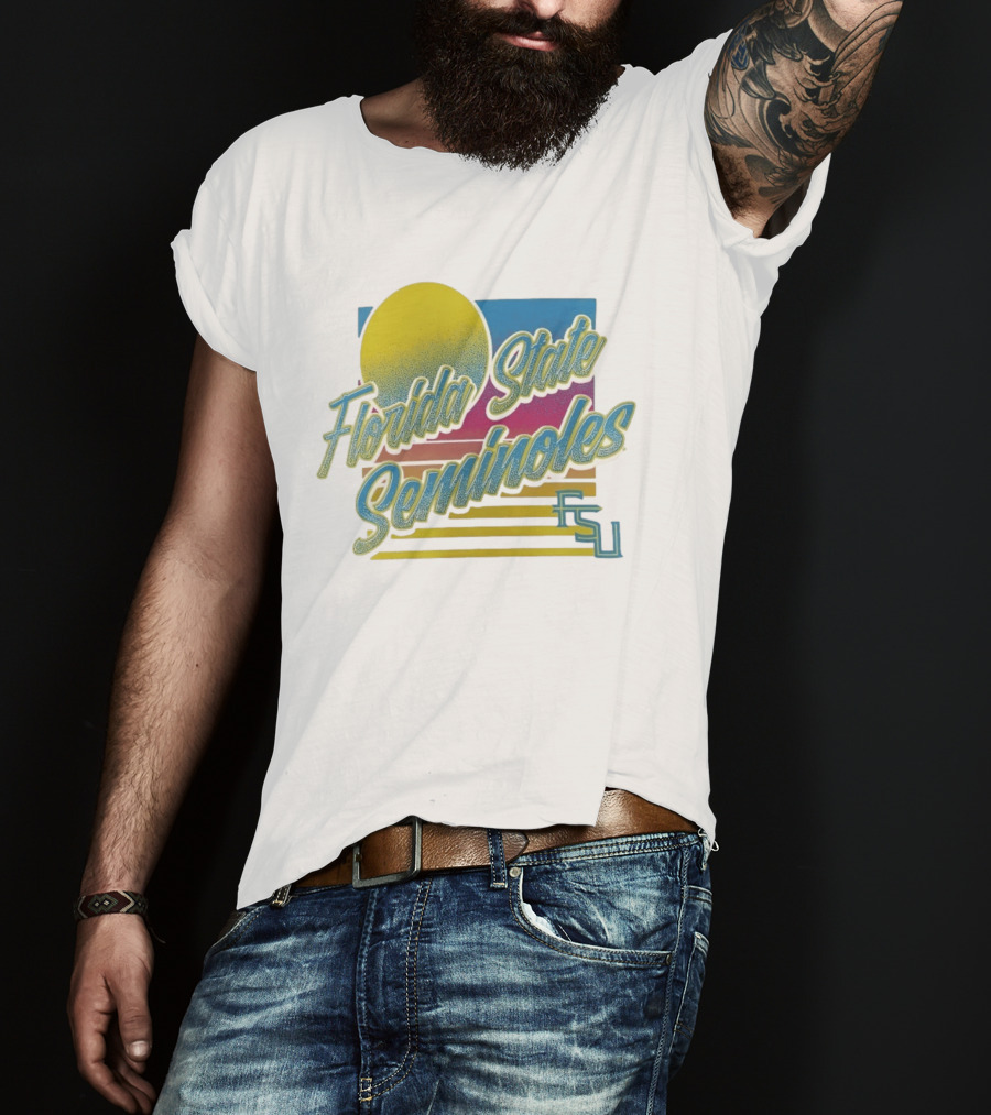 Florida State Seminoles FSU Retro College Sports Sunset T-Shirt