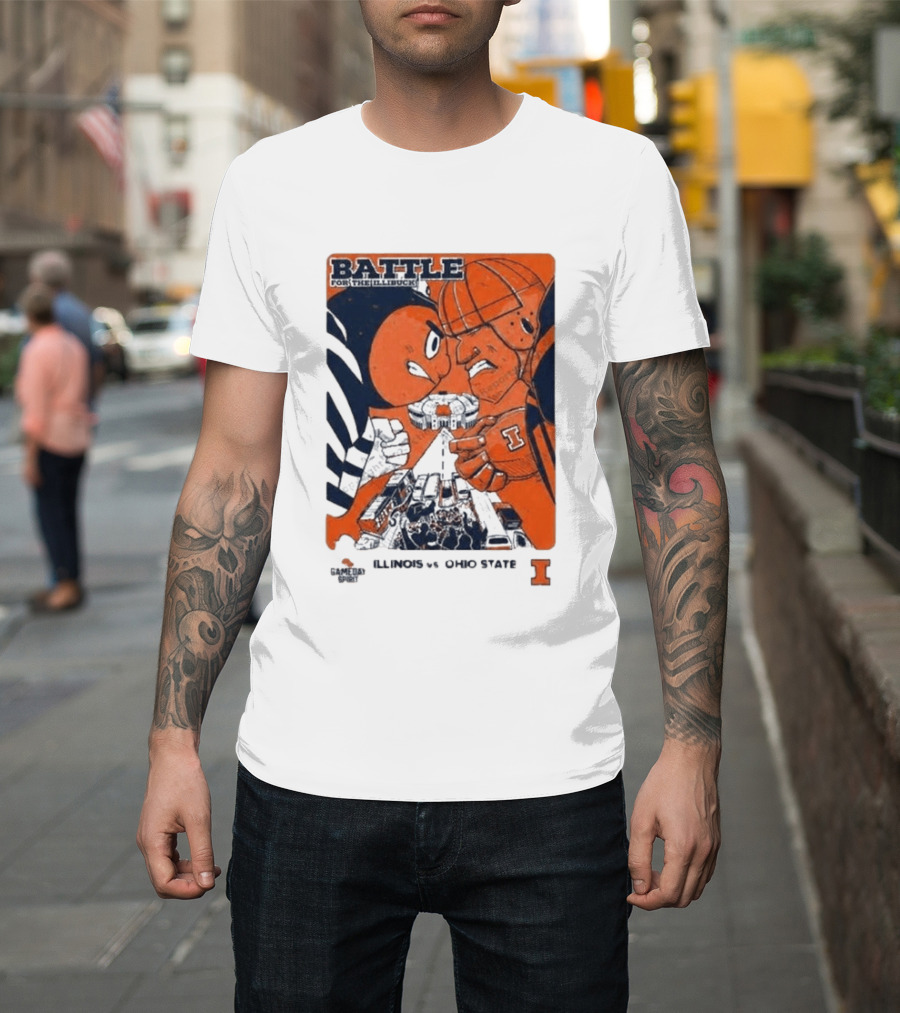 Battle For The Illibuck Illinois Vs Ohio State NCAA College Football 2026 Ohio Stadium T-Shirt