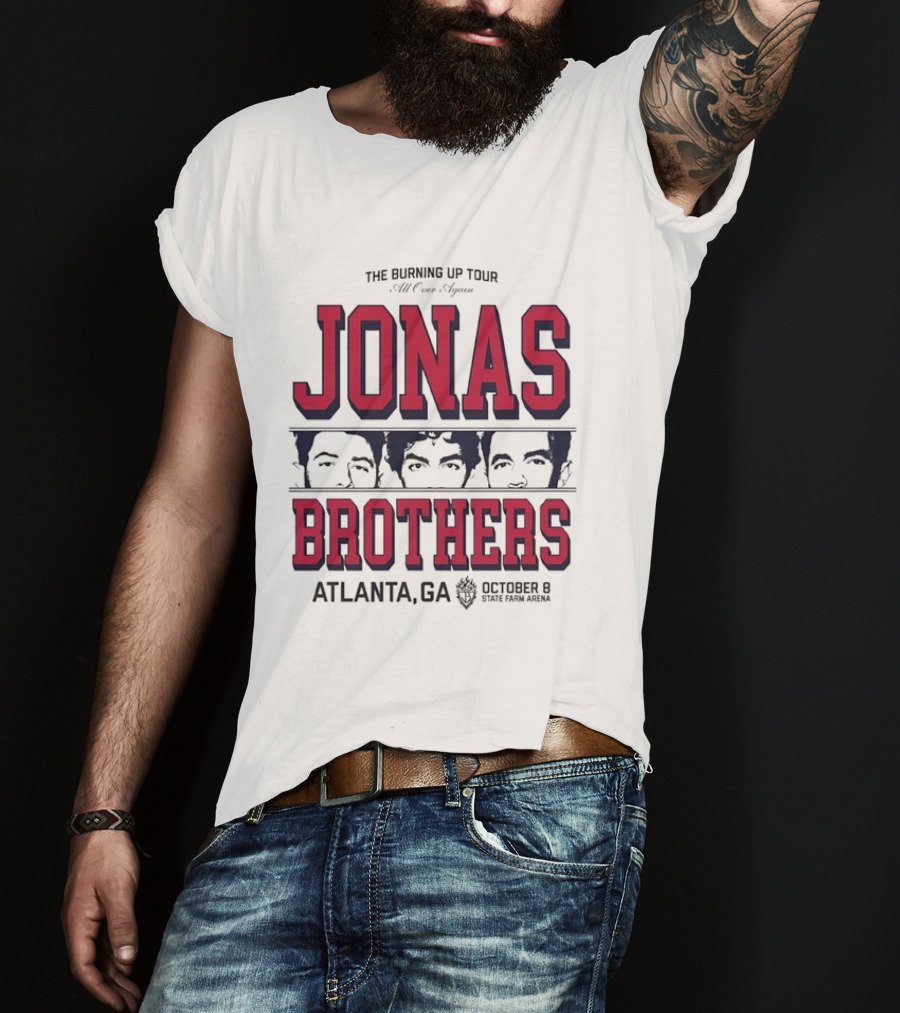 Jonas Brothers The Burning Up Tour All Over Again October 8 Atlanta State Farm Arena T-Shirt