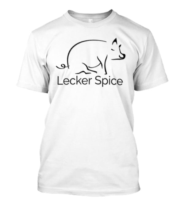 Lecker Spice Minimalist Black Line Pig Drawing T-Shirt