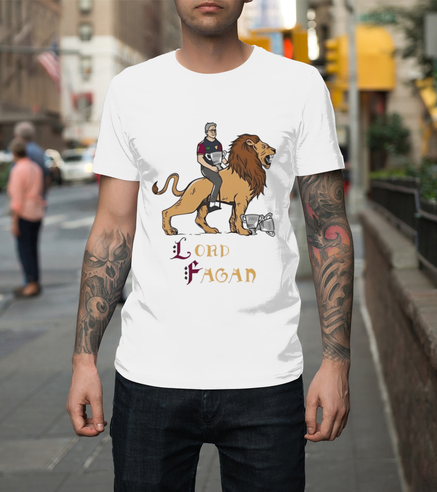 Lord Fagan Brisbane Lions 2024 Premiership Trophy Holder Riding Lion T-Shirt