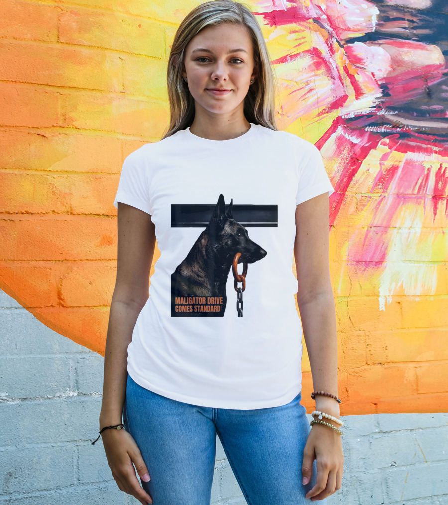 Maligator Drive Comes Standard Belgian Malinois Iron Bar Handler T-Shirt