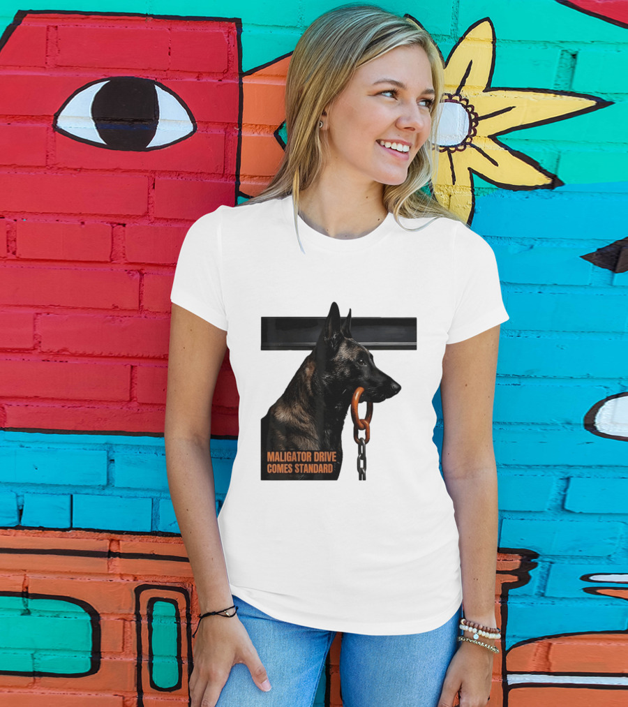 Maligator Drive Comes Standard Belgian Malinois Iron Bar Handler T-Shirt