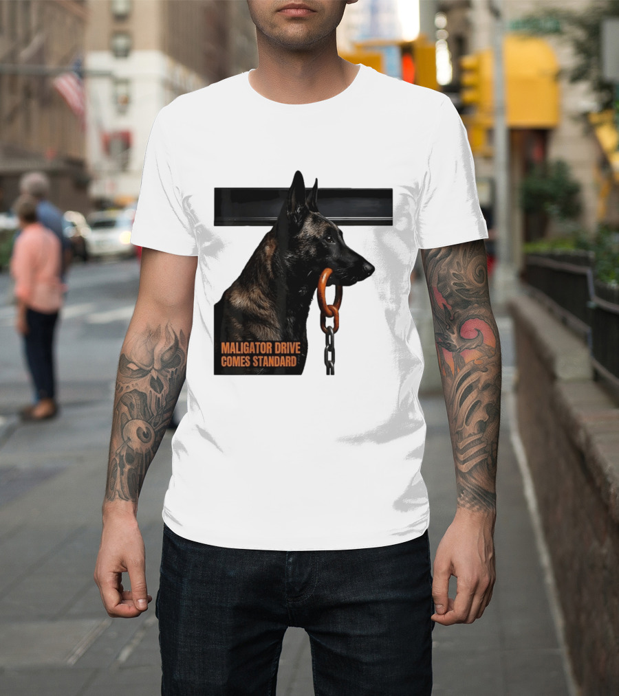 Maligator Drive Comes Standard Belgian Malinois Iron Bar Handler T-Shirt
