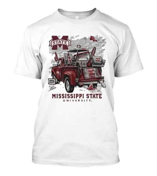 Mississippi State University Bulldogs Vintage Truck Follow Me To The Fun T-Shirt