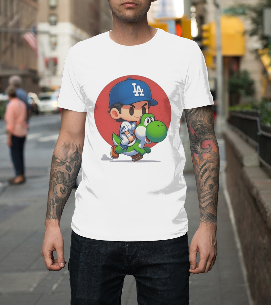 Los Angeles Dodgers Shohei Ohtani 18 Riding Yoshi T-Shirt