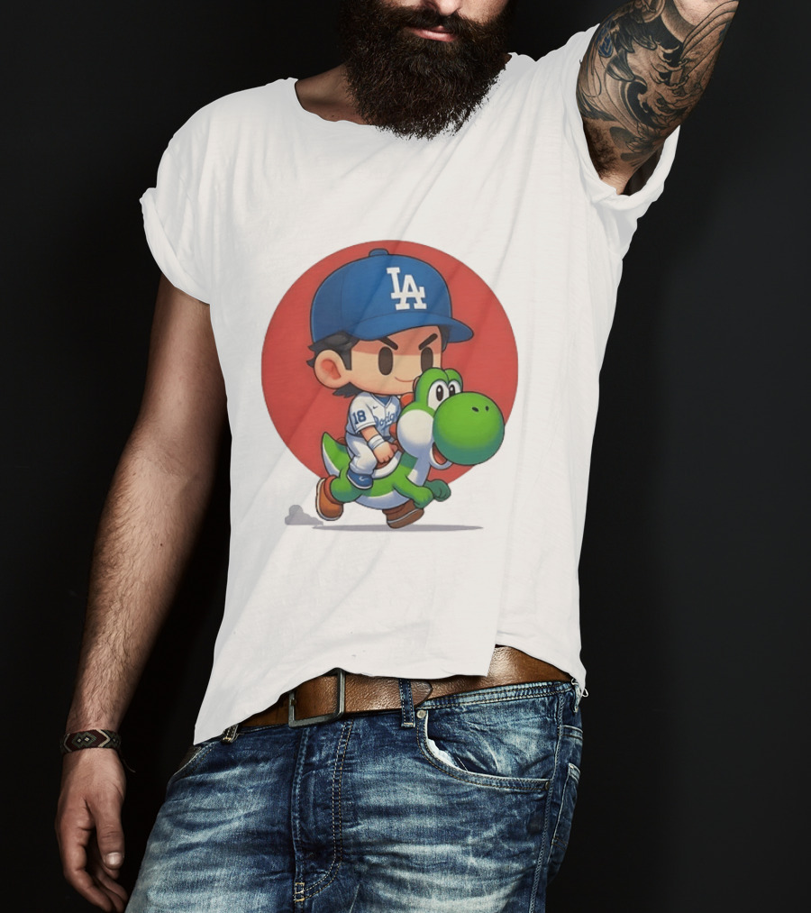 Los Angeles Dodgers Shohei Ohtani 18 Riding Yoshi T-Shirt