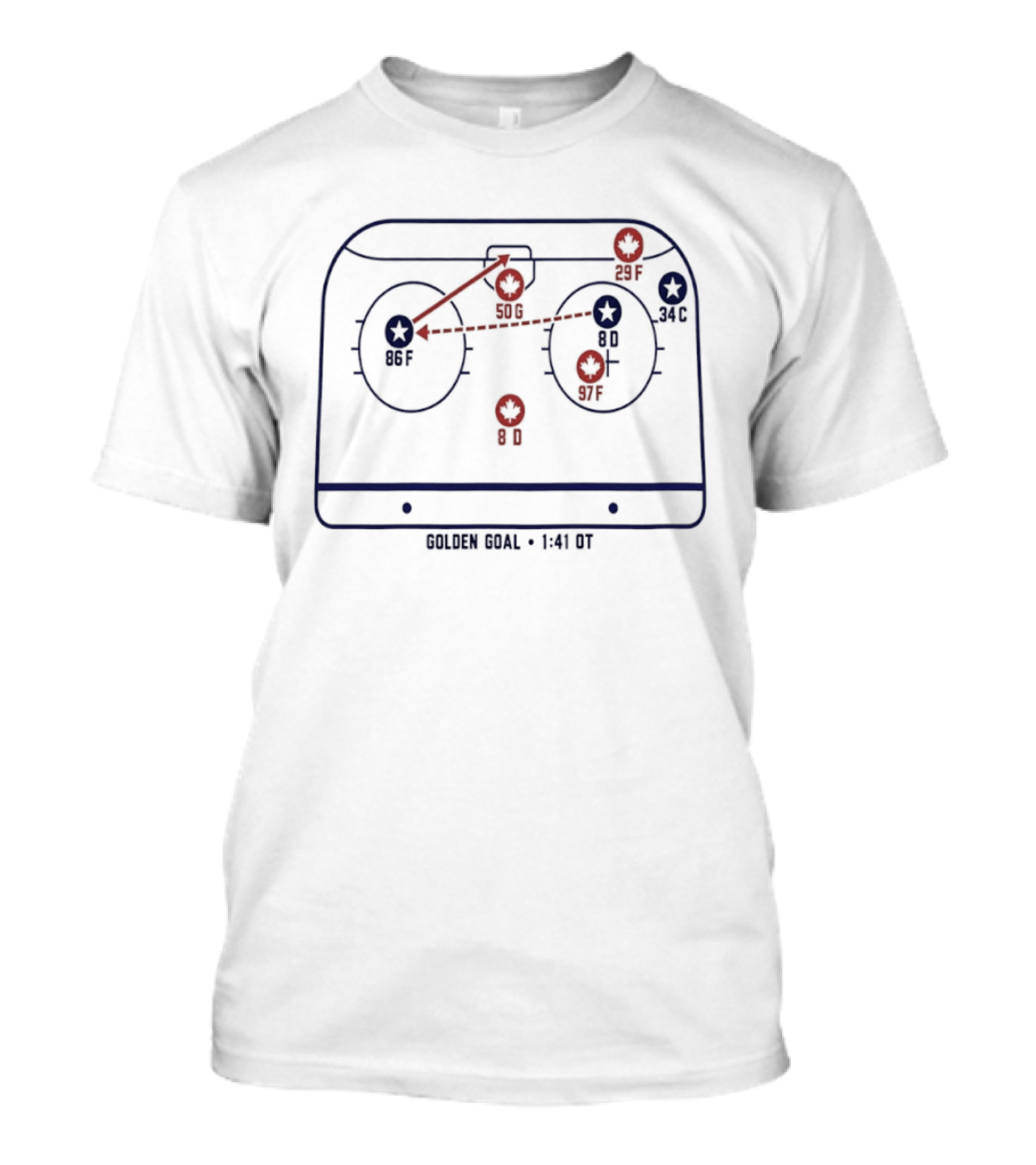 Team Canada Golden Goal Diagram 1 41 OT Play T-Shirt