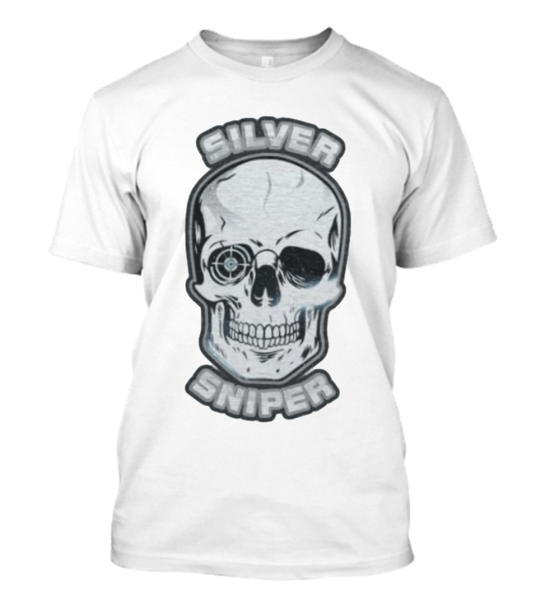 TJ Crawford Skull Target Silver Sniper T-Shirt