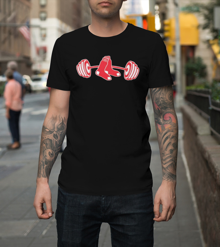 Aroldis Chapman Boston Red Sox Weightlifting Socks Barbell T-Shirt