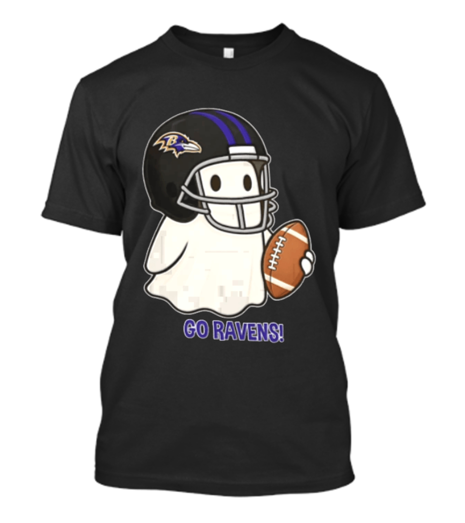 Baltimore Ravens Ghost In Football Helmet Go Ravens Football T-Shirt