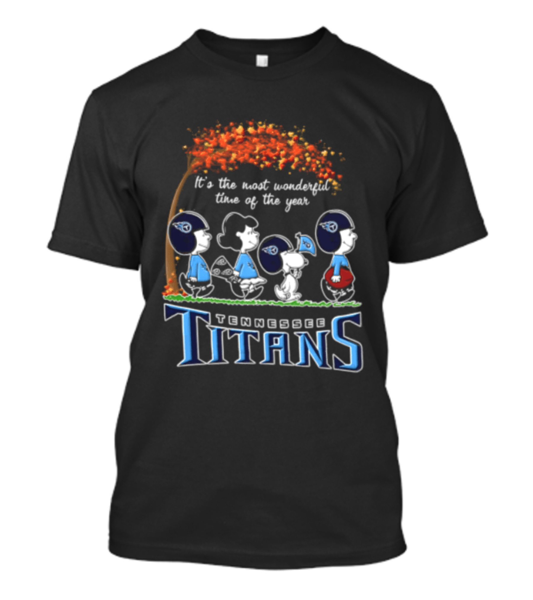 Tennessee Titans Charlie Brown Snoopy It's The Most Wonderful Time Of The Year T-Shirt