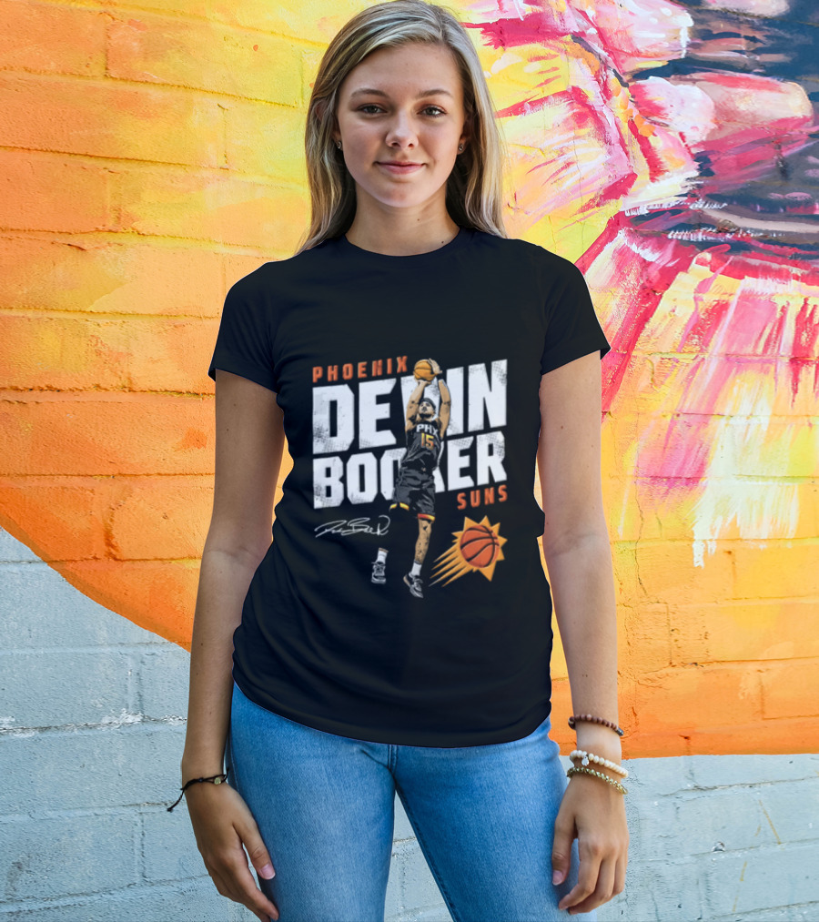 Phoenix Suns Devin Booker Jump Shot NBA Basketball T-Shirt