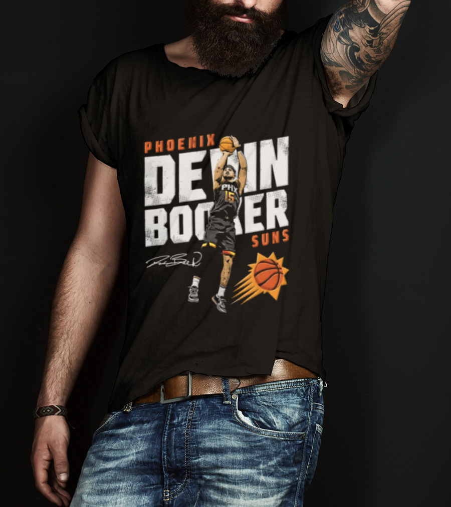 Phoenix Suns Devin Booker Jump Shot NBA Basketball T-Shirt