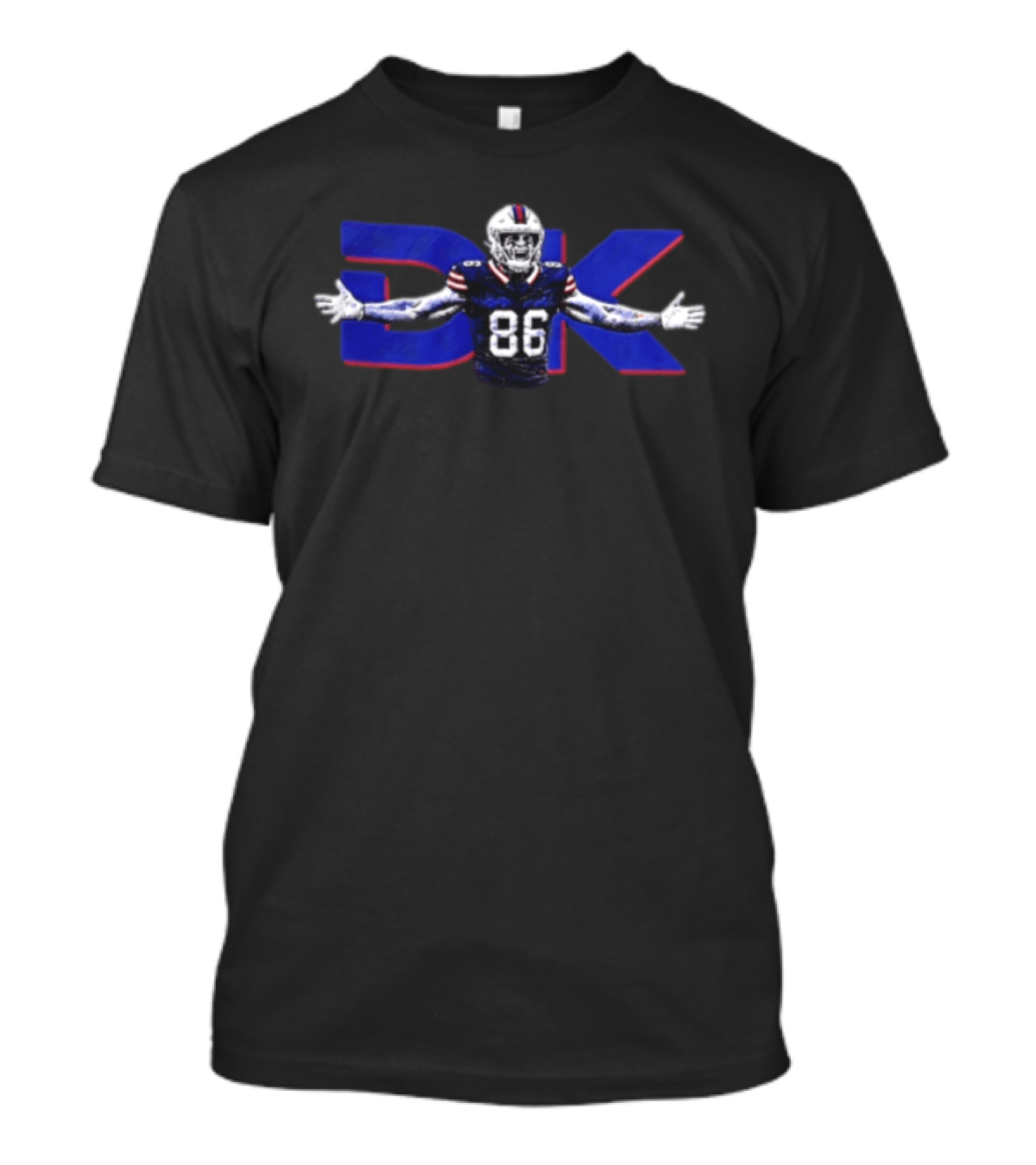DK Buffalo Bills 86 Football Player With Helmet Arms Outstretched T-Shirt