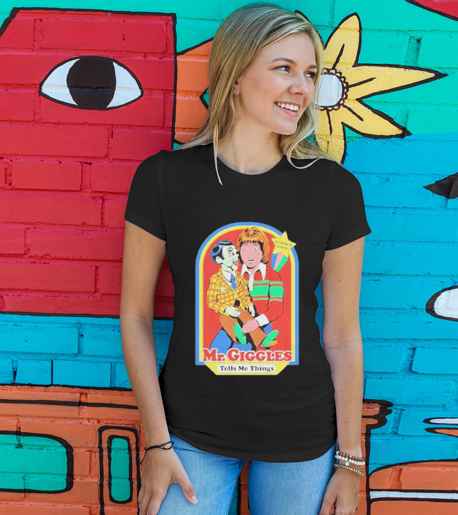 Mr Giggles Cursed Toys Tells Me Things T-Shirt