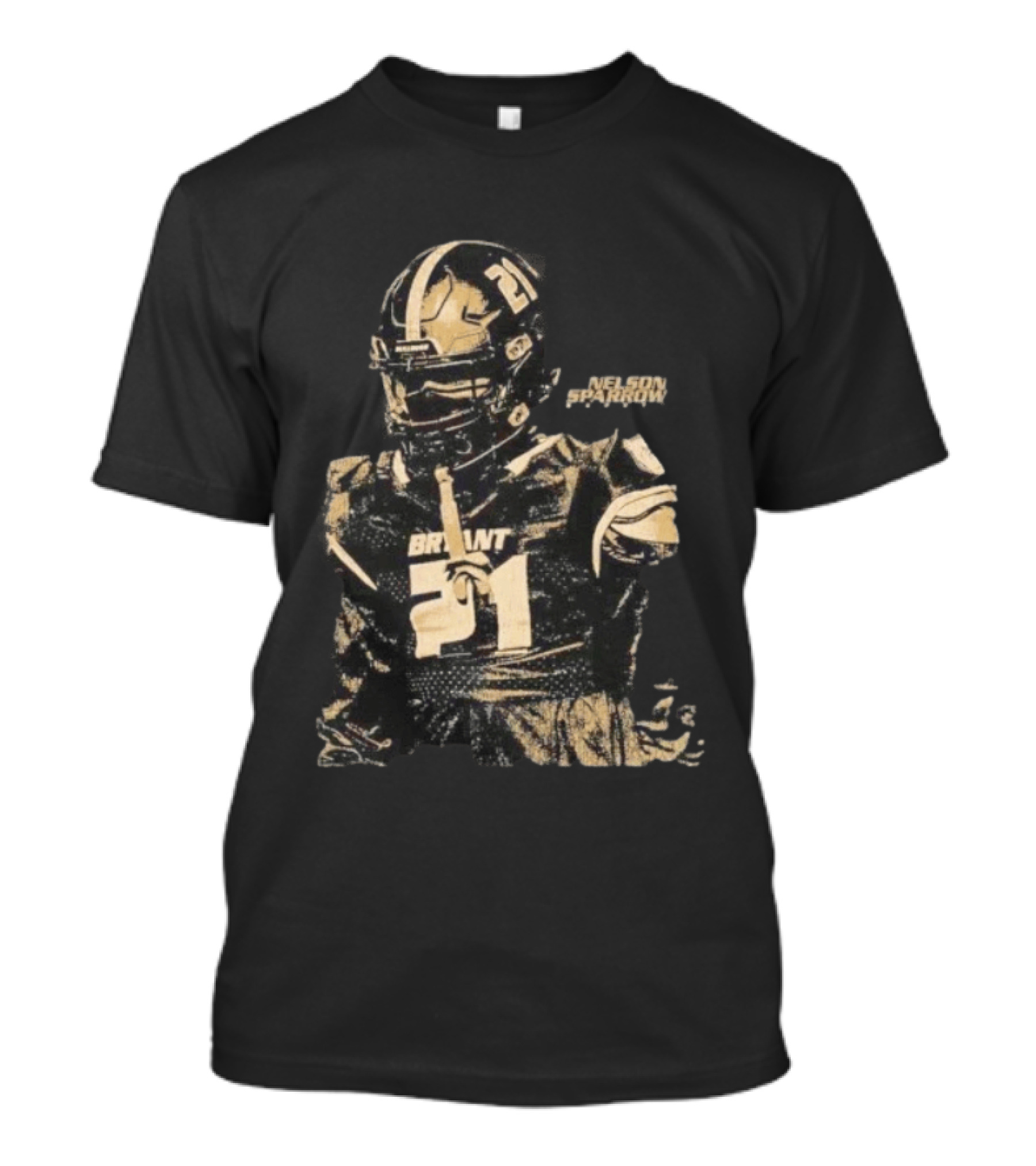 Bryant Bulldogs Nelson Sparrow No 21 Safety Distressed Football T-Shirt