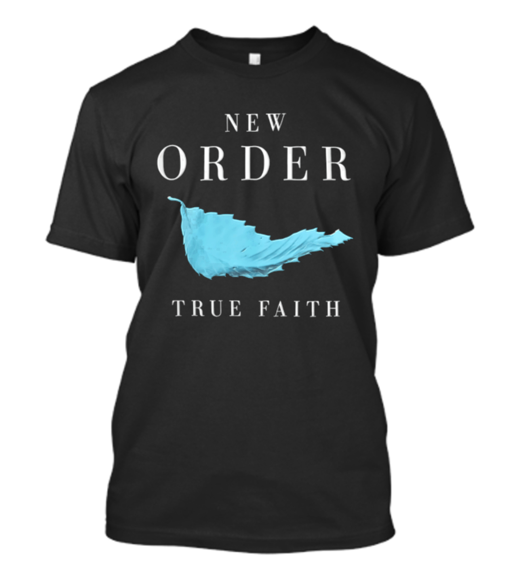 New Order True Faith Blue Leaf Black T-Shirt