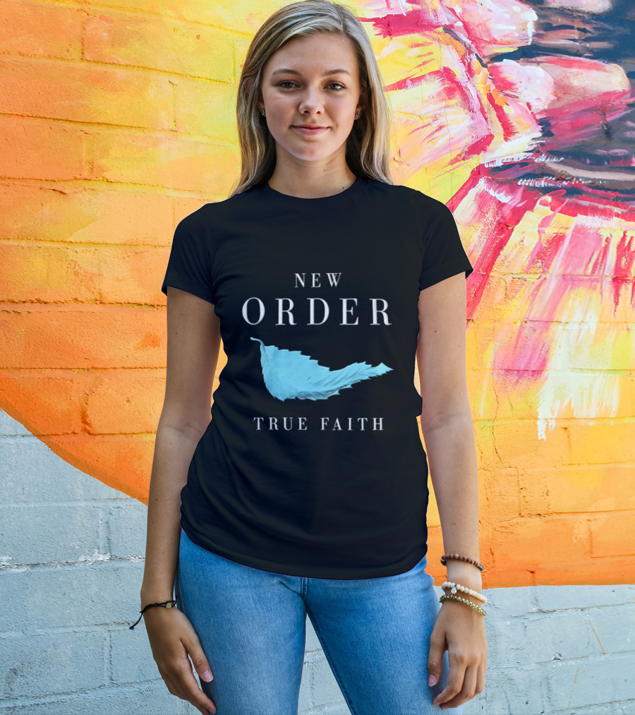 New Order True Faith Blue Leaf Black T-Shirt