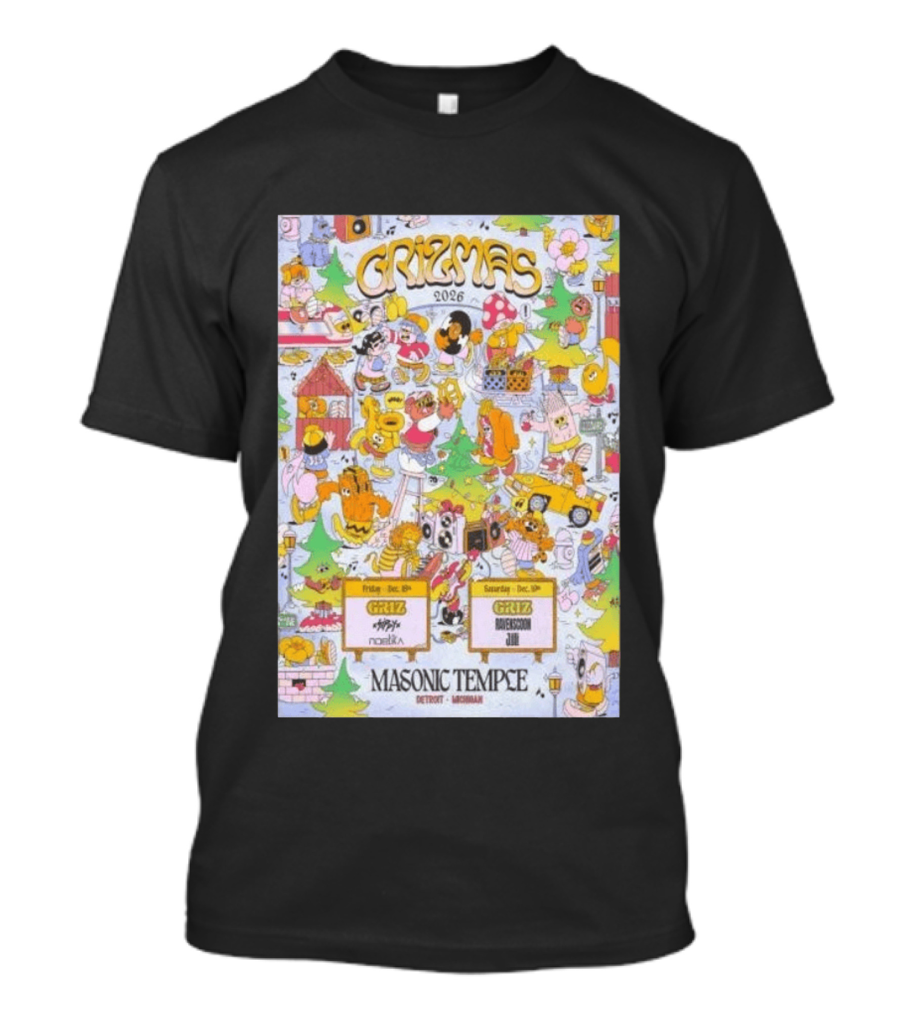 Grizmas 2026 Masonic Temple Detroit Michigan Griz Norbik Ravenscoon Jilli December 18 19 T-Shirt