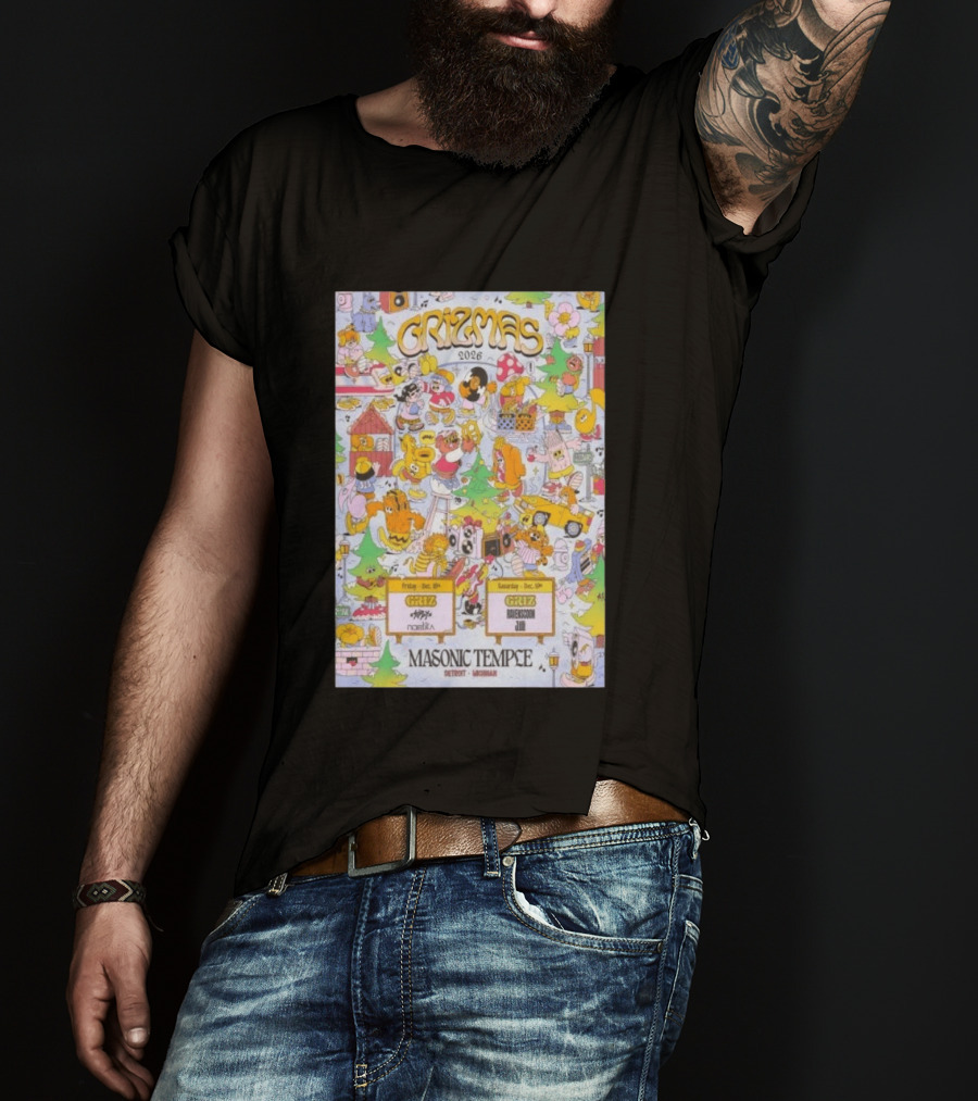 Grizmas 2026 Masonic Temple Detroit Michigan Griz Norbik Ravenscoon Jilli December 18 19 T-Shirt