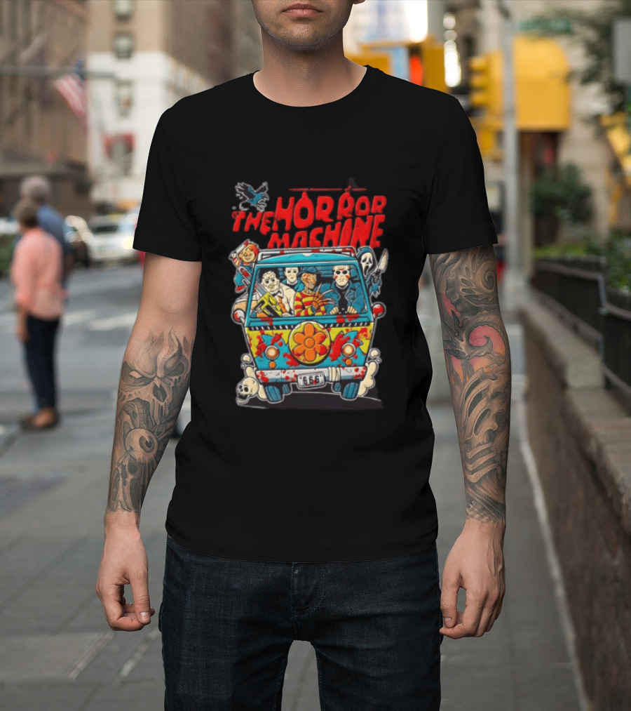 The Horror Machine Halloween Movie Icons Spooky Van Adventure T-Shirt