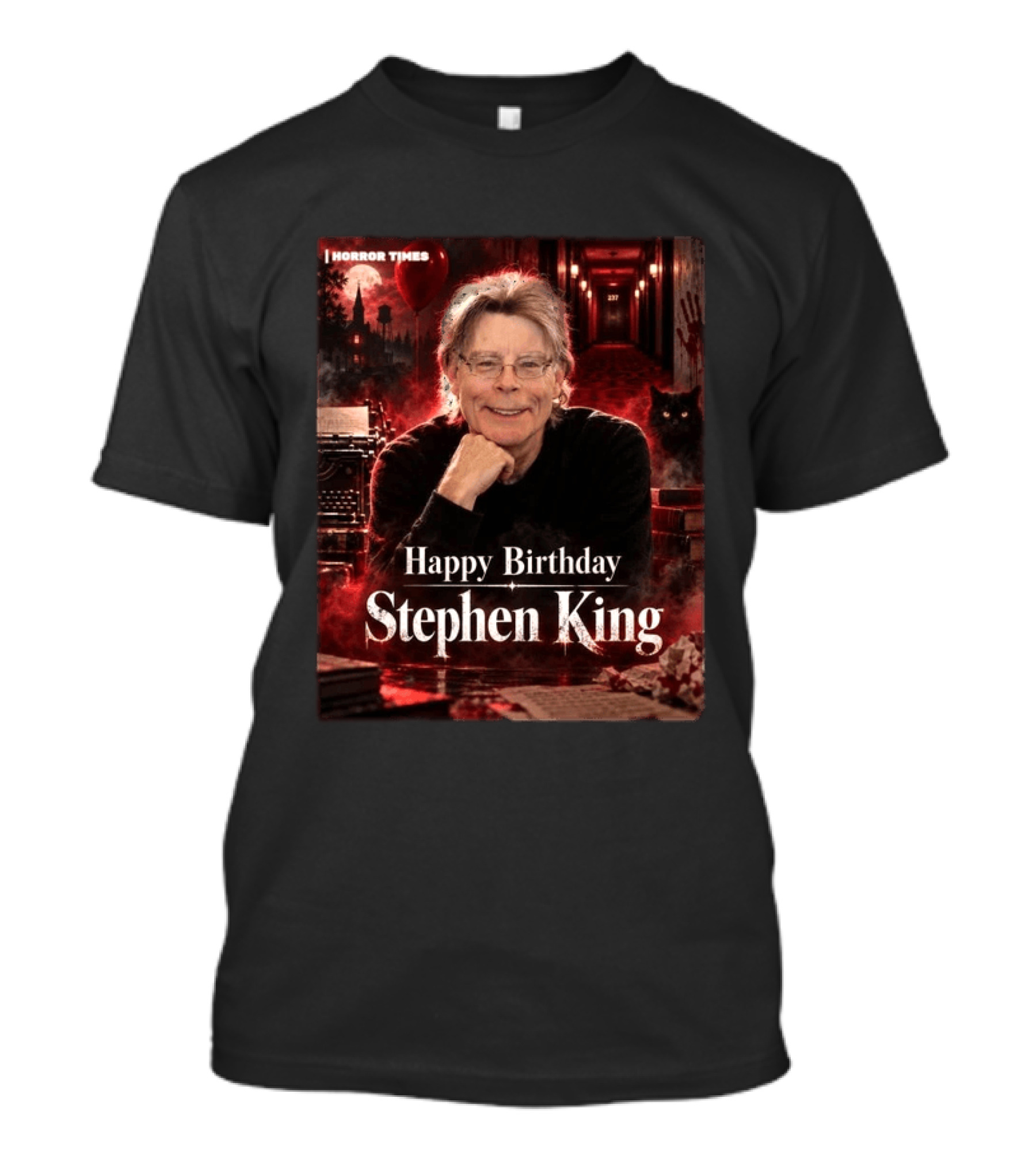 Happy Birthday Stephen King Horror Times 79th Birthday Celebration T-Shirt